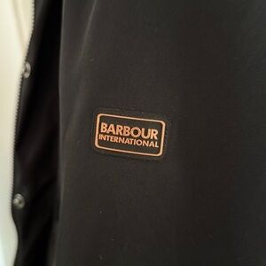 Barbour Black Jacket with Logo Patch